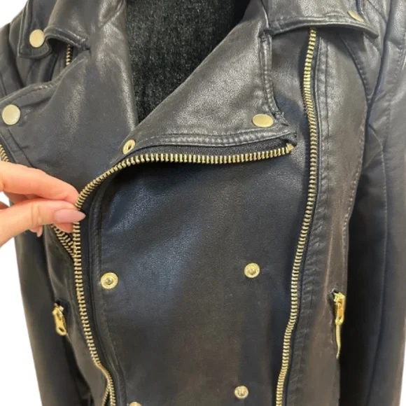 Free People We The Free Vegan Leather Moto Jacket | Size S - Picture 6 of 13